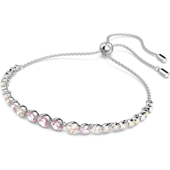 Emily Tennis Collection  Pink Tone Crystals Blue Pink Bracelet for women - Picture 3 of 5
